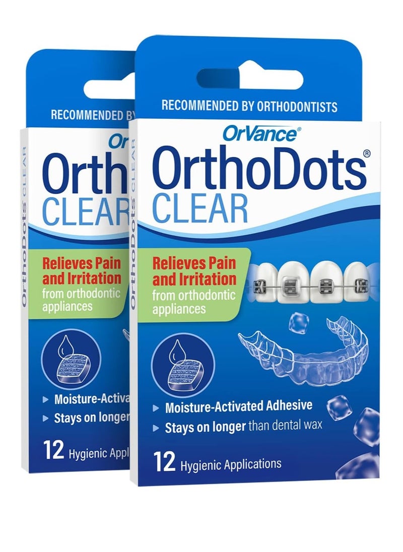 OrthoDots CLEAR – Moisture Activated Braces Wax Alternative for Pain Caused by Braces, Clear Aligner Trays, and Other Orthodontic Appliances. OrthoDots Stick Better and Stay on Longer than Dental Wax.