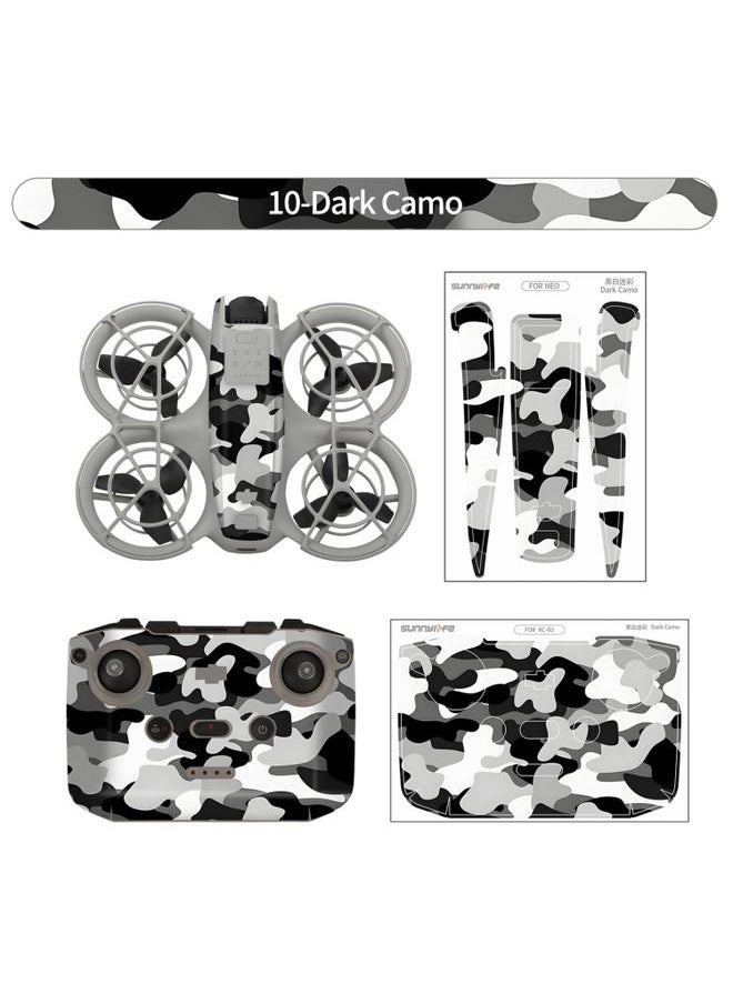 For DJI Neo Drone Body Remote Control Protective Sticker(Dark Camo)