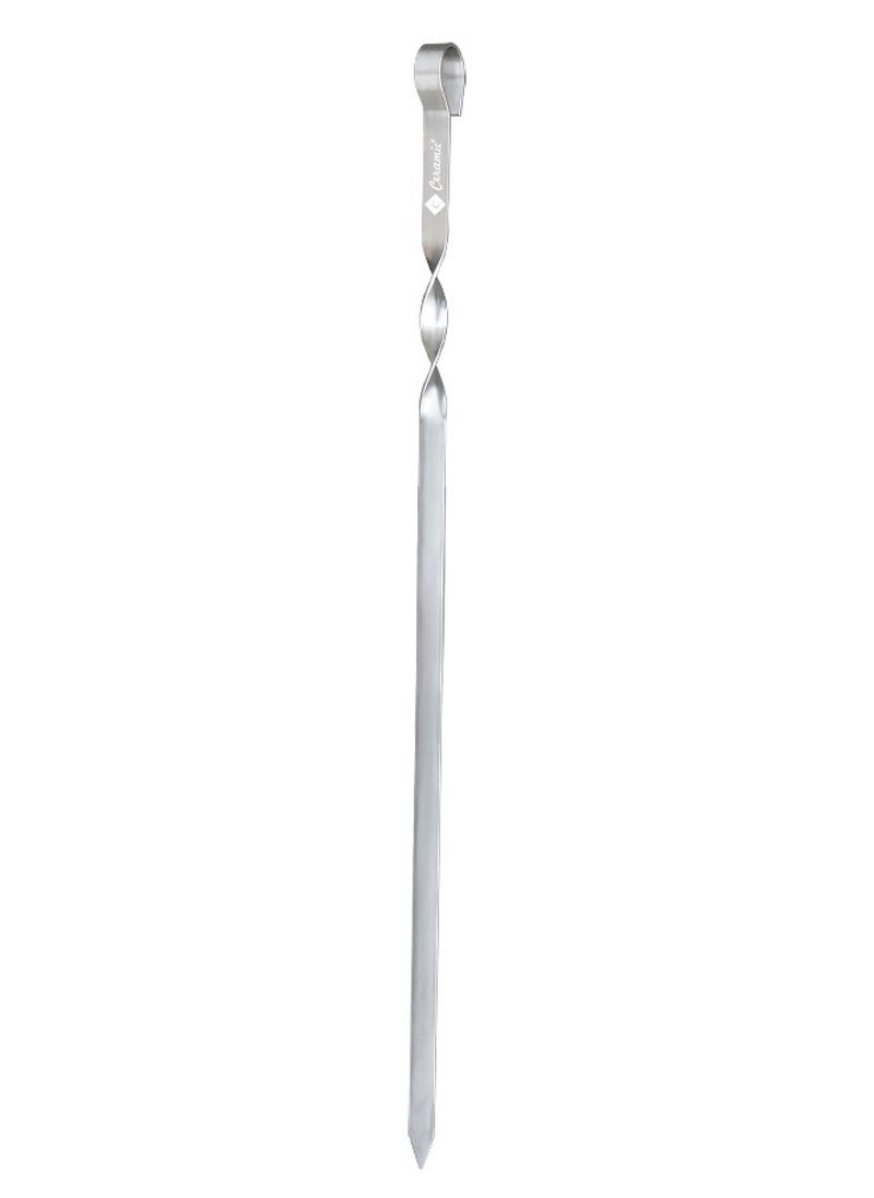 Barbecue Skewers 50Cm Stainless Steel Flat Metal Bbq Kabob Skewer Reusable Grilling Sticks Set Shish Kebab Needles For Outdoor Camping Outings Cooking Tools With Bag 24Pcs