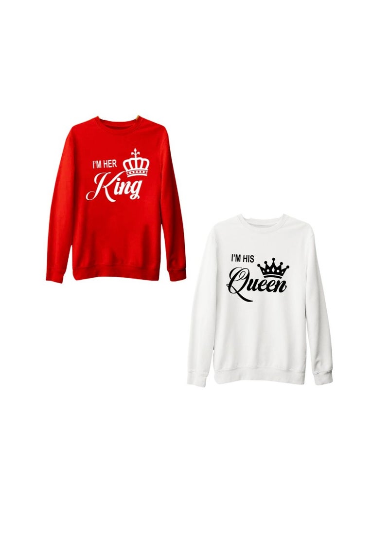 Valentine's Day Matching Couple Sweatshirts–Comfortable Round Neck Long Sleeve Cotton Sweatshirts–Romantic Couple Outfits