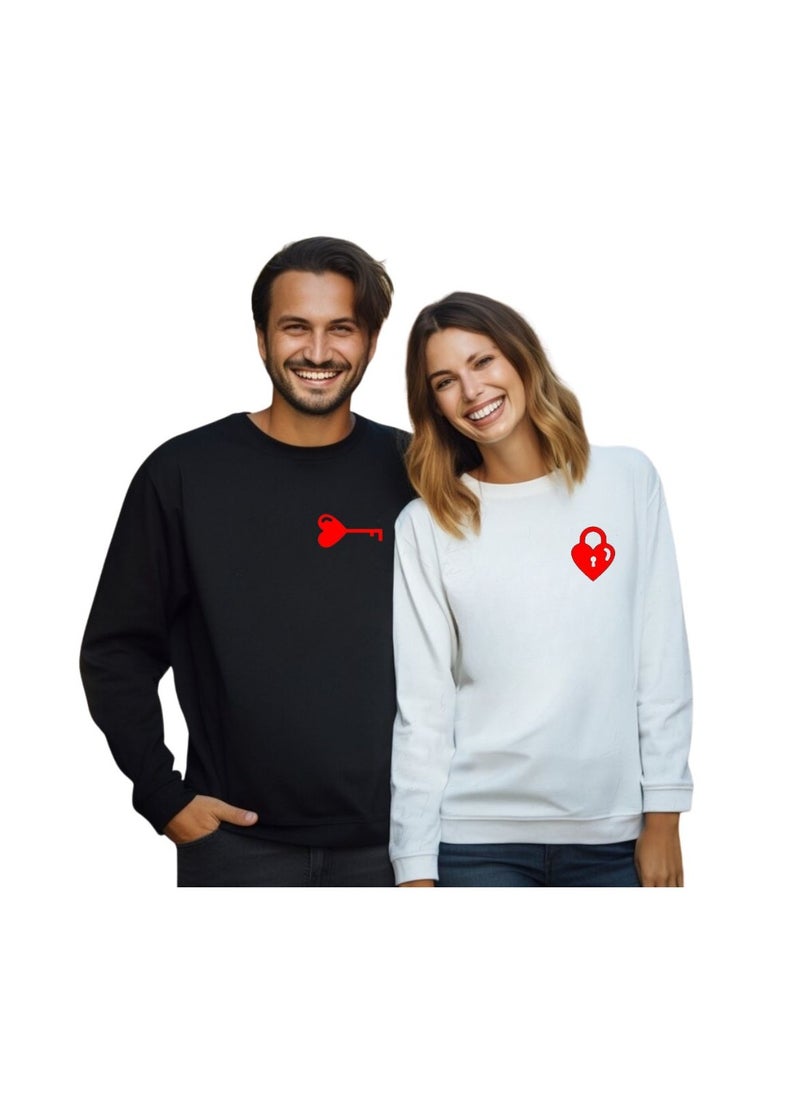 Valentine's Day Matching Couple Sweatshirts–Comfortable Round Neck Long Sleeve Cotton Sweatshirts–Romantic Couple Outfits