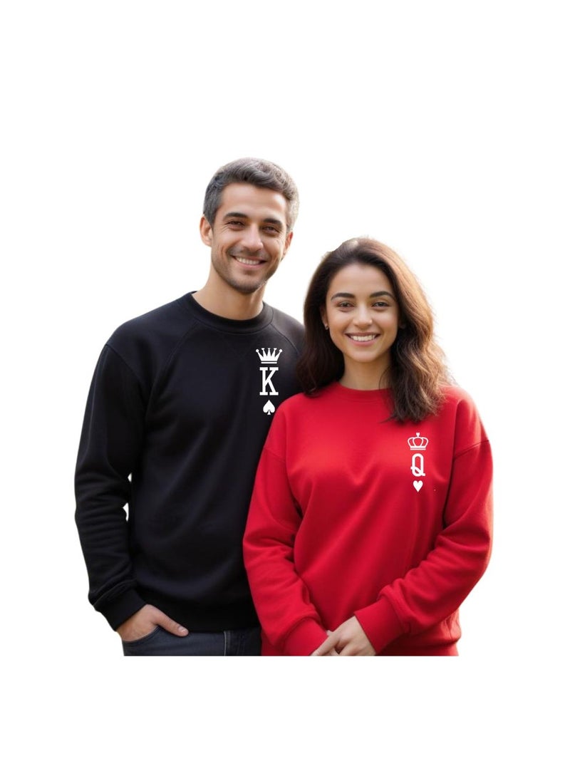 Valentine's Day Matching Couple Sweatshirts–Comfortable Round Neck Long Sleeve Cotton Sweatshirts–Romantic Couple Outfits