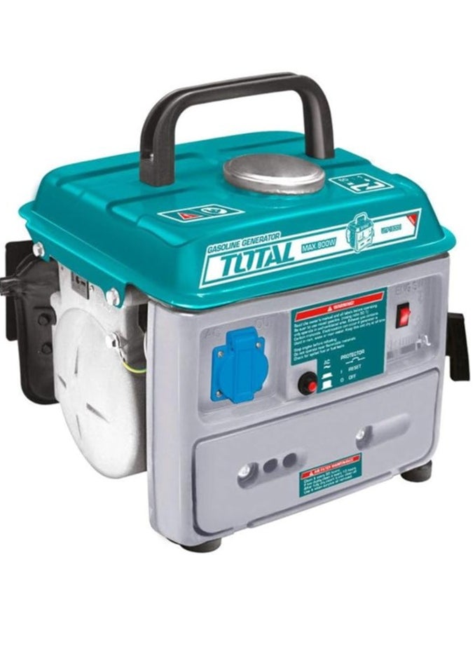 TOTAL Gasoline Generator 800W (TP18001) – Portable 2-Stroke Generator, 0.8kW Max Output, 4L Fuel Tank, Air-Cooled, Ideal for Outdoor Use, Camping, and Emergency Power