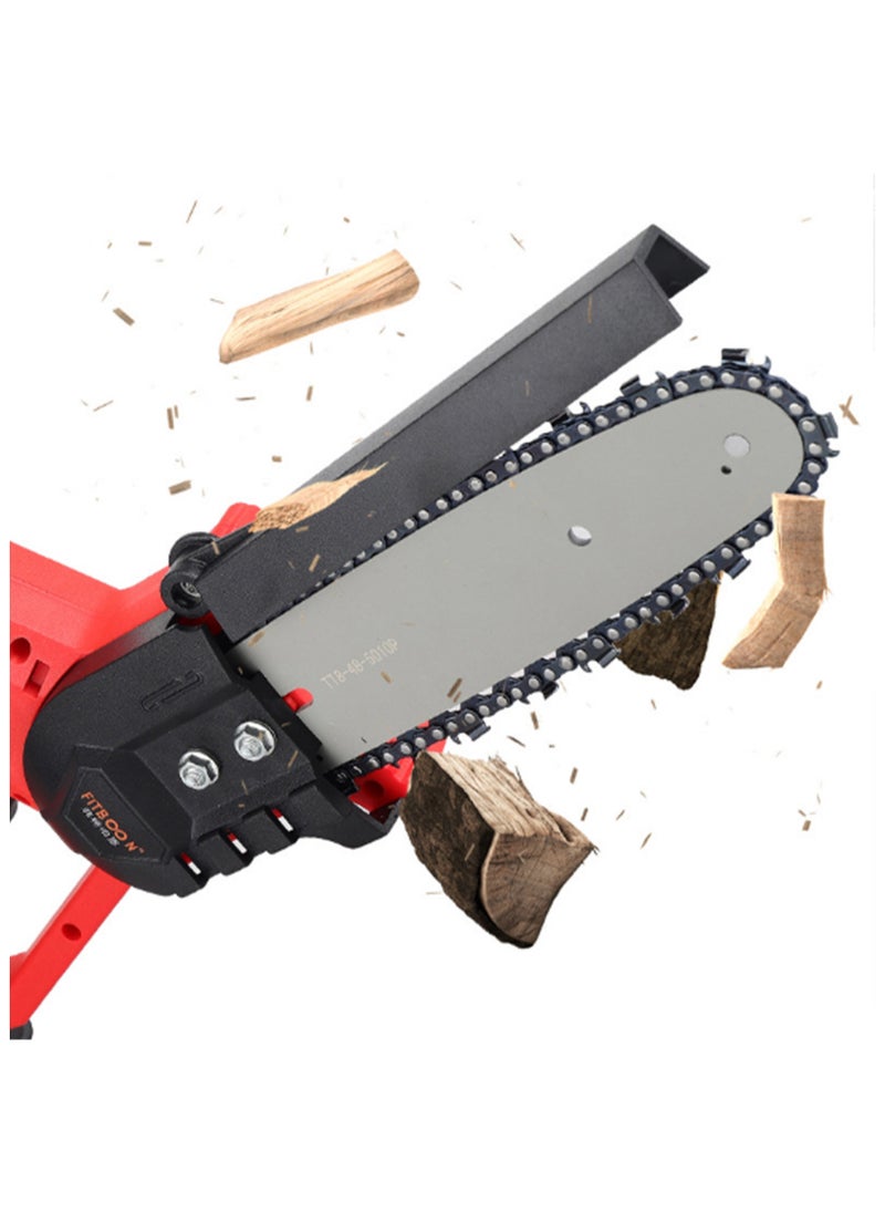 800W 21V Mini Chainsaw Rechargeable Cordless Small Wood Chainsaw Pruning Chainsaw Portable Electric Saw for Tree Branch Wood Cutting, Red