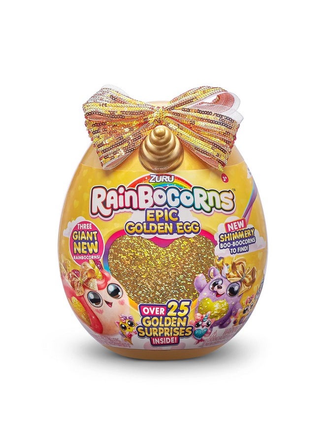 Epic Golden Egg By Zuru (Reindeer), Girls Toy Includes Stuffed Animal With 25+ Golden Surprises, With Rings, Stickers, Bows, And More - Girls Gift Idea