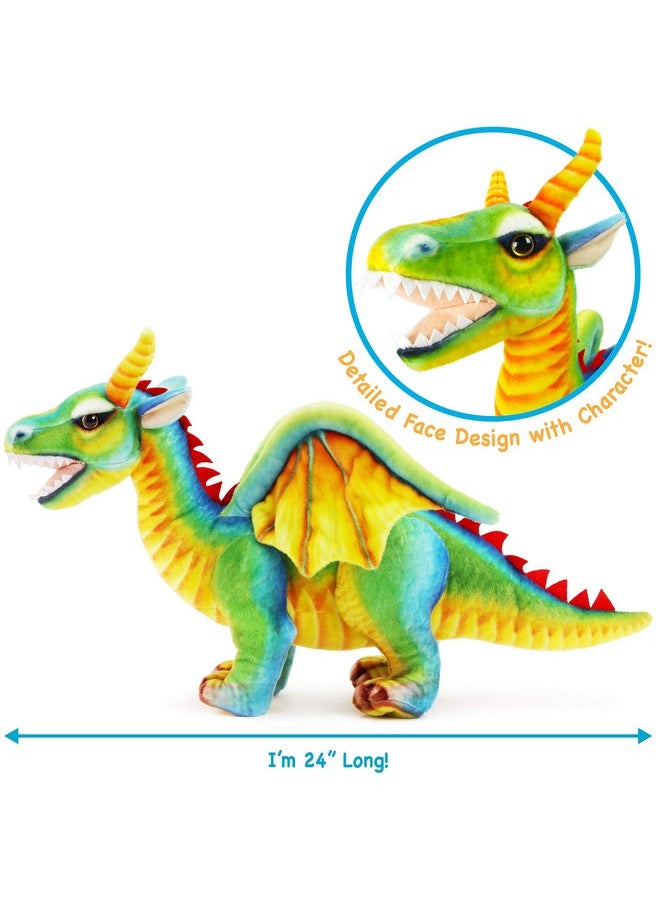 Drevnar The Dragon - 24 Inch Stuffed Animal Plush - By Tigerhart Toys