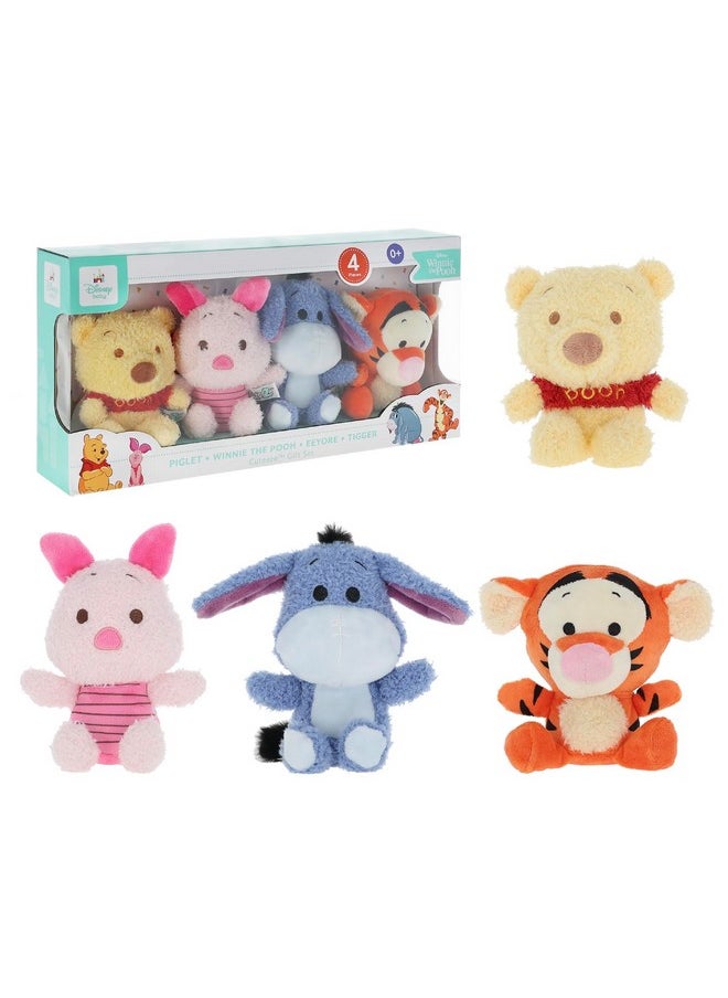 Disney Baby Winnie The Pooh 4 Piece Cuteeze Gift Set Plush Collector Set Of Stuffed Animals, Winnie Piglet Eeyore & Tigger Baby Toy