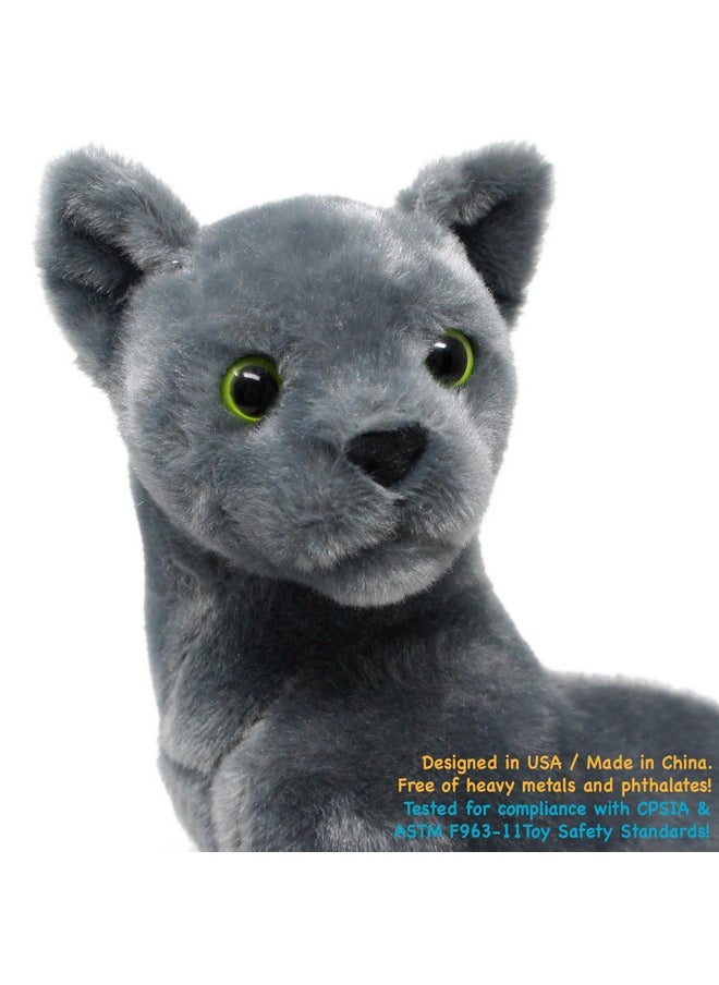 Rae The Russian Blue Cat - 12 Inch Grey Stuffed Animal Plush Gray Cat - By Tigerhart Toys