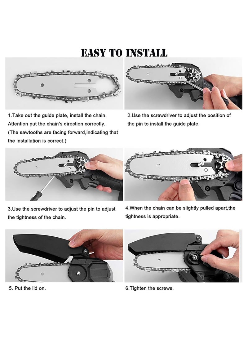 Rechargeable Electric Mini Chainsaw with Lithium Battery One-Handed Portable Chainsaw for Household Use and Pruning