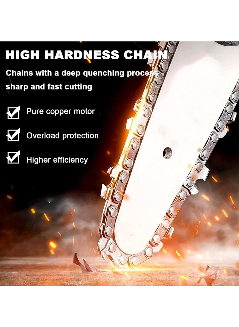 Rechargeable Electric Mini Chainsaw with Lithium Battery One-Handed Portable Chainsaw for Household Use and Pruning