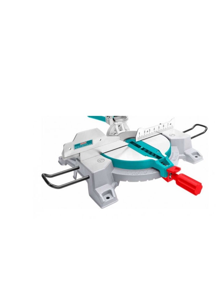 TOTAL Mitre Saw 1800W (TS42152557) – Powerful 255mm Blade, 0-45° Left and Right Mitre Cuts, 45° Bevel Cuts, with Dust Bag and Extension Bars for Precision Wood Cutting