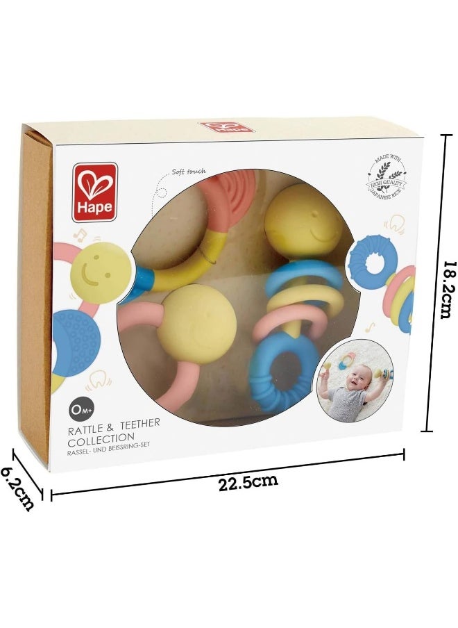 Hape Rattle & Teether Collection 3-Piece Rattle & Teething Set