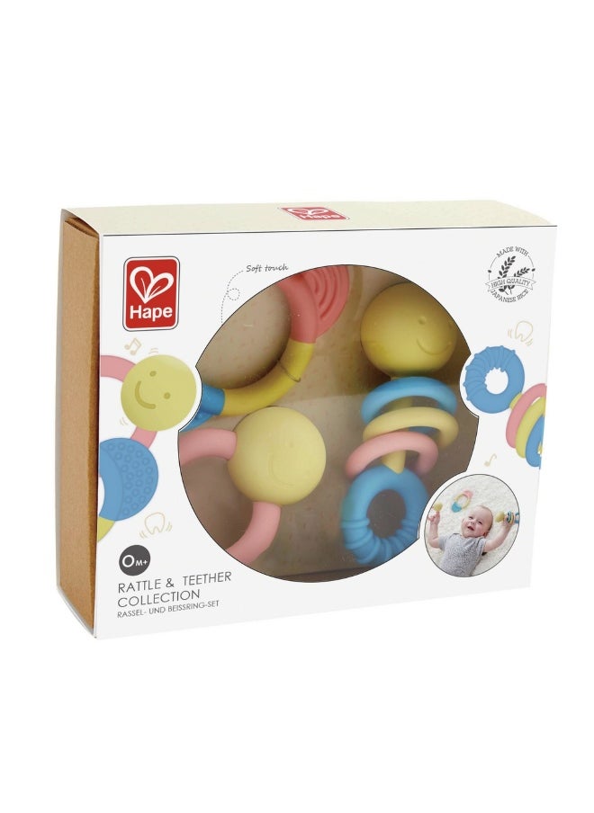 Hape Rattle & Teether Collection 3-Piece Rattle & Teething Set