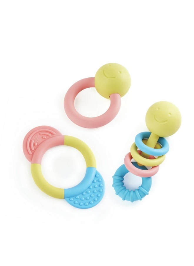 Hape Rattle & Teether Collection 3-Piece Rattle & Teething Set