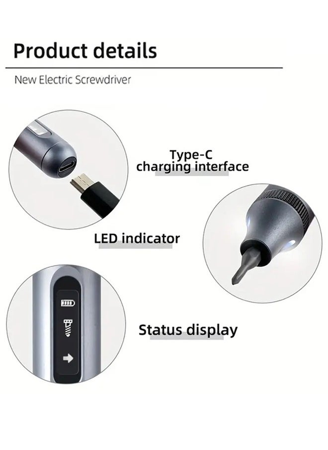 Precision Electric Screwdriver Set Silent and Durable Type-C Fast Charging Cordless Screwdriver 17/50 In 1 Hand Tool Sets