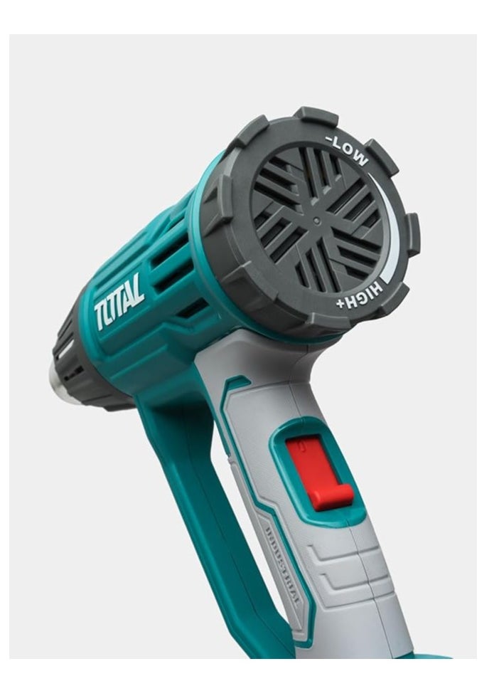 TOTAL Heat Gun 2000W, Adjustable Temperature 50°C to 550°C, Professional Hot Air Gun with Nozzles & Scraper for DIY, Crafting, Shrink Wrapping, and Paint Removal