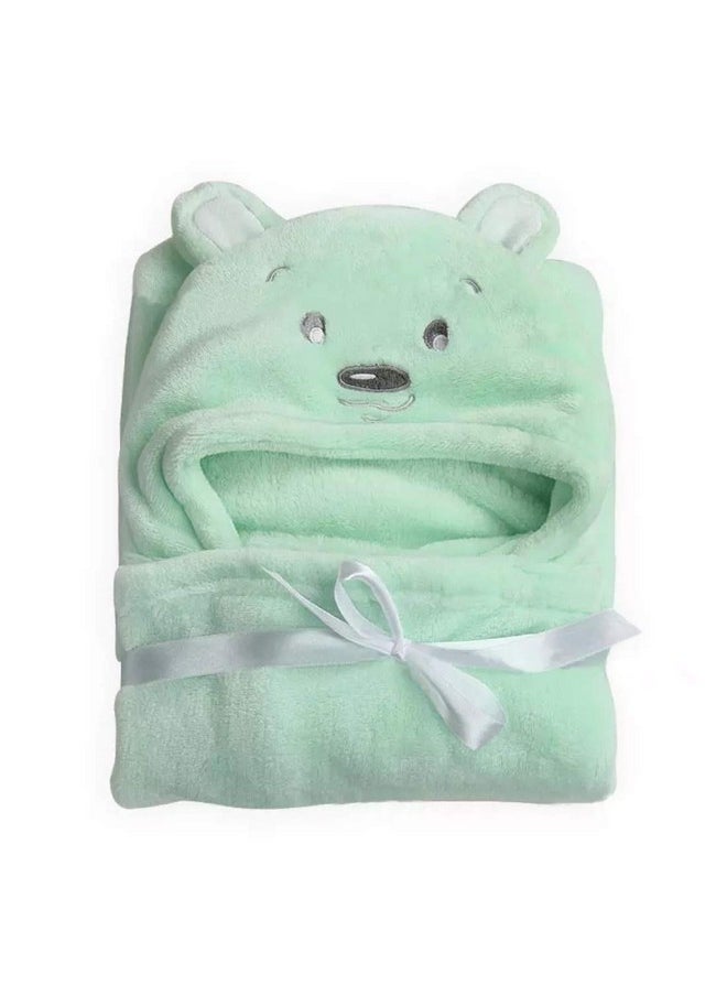 New Born Baby Wrapper, Blanket, Soft Towel For Baby Boys And Baby Girls, Size: Newborn, ?Fleece, Green Dog