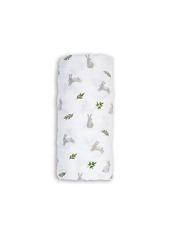 Baby Swaddle Blanket Unisex Softest 100% Cotton Muslin Swaddle Blanket Neutral Receiving Blanket For Girls & Boys| 40In X 40In| Baby Gift| Bunnies