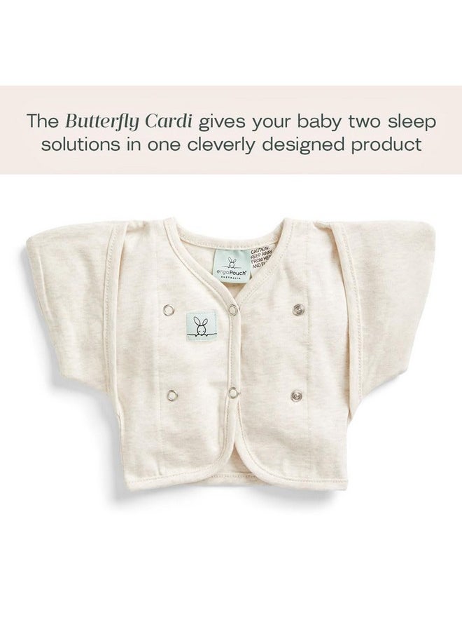 0.2 Tog Butterfly Cardi With Arm Pockets, Baby Swaddle Transition Aid, Wear Over Any Sleeping Bag (0-3 Months, Oatmeal Marle)
