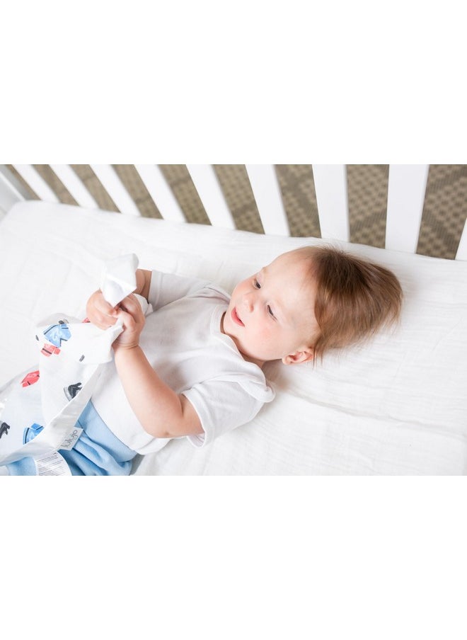 Baby Security Lovey Blankets| Unisex Softest Breathable Cotton Muslin Security Blanket With Silky Satin Trim| Neutral Comforting Blanket For Girls & Boys | 16In By 16 In| Hockey