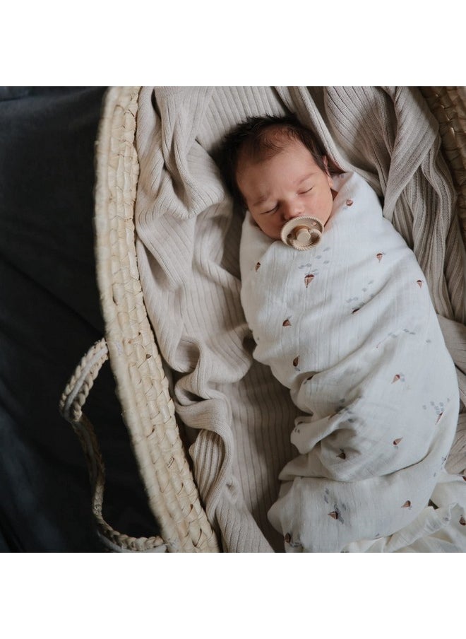 Muslin Baby Swaddle Blanket | 100% Organic Cotton (Boats)