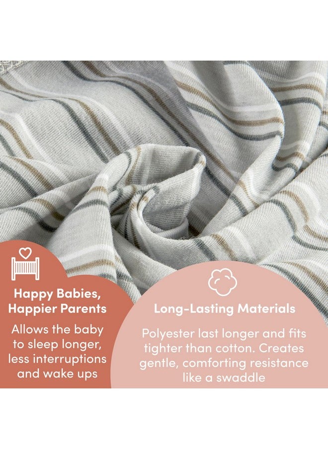 Zipadee-Zip Transition Swaddle - With Zipper Convenience - Roomy Baby Wearable Blanket For Easy Diaper Changes - Triple Stripe, X-Small (3-6 Month)