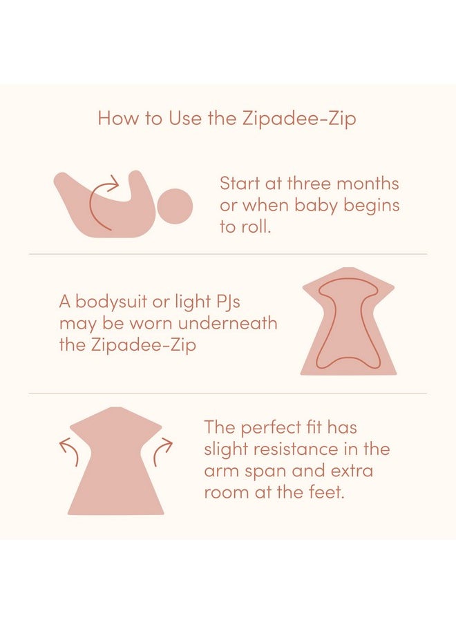 Zipadee-Zip Transition Swaddle - With Zipper Convenience - Roomy Baby Wearable Blanket For Easy Diaper Changes - Triple Stripe, X-Small (3-6 Month)