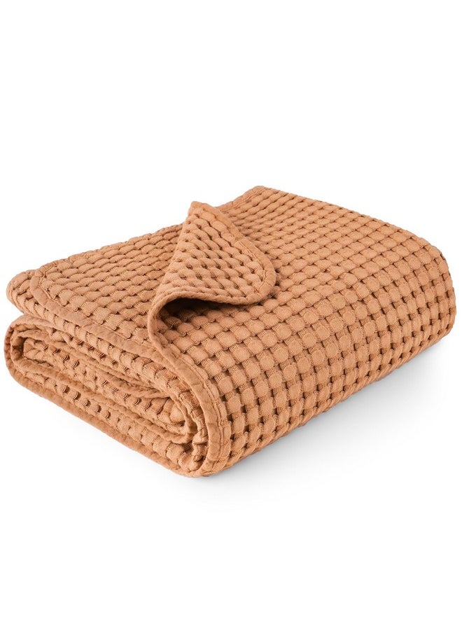 Waffle Baby Blankets, Nursery Blankets For Boys Girls, Swaddle Blankets Neutral Soft Lightweight Toddler And Kids Throw Blankets(Brown)