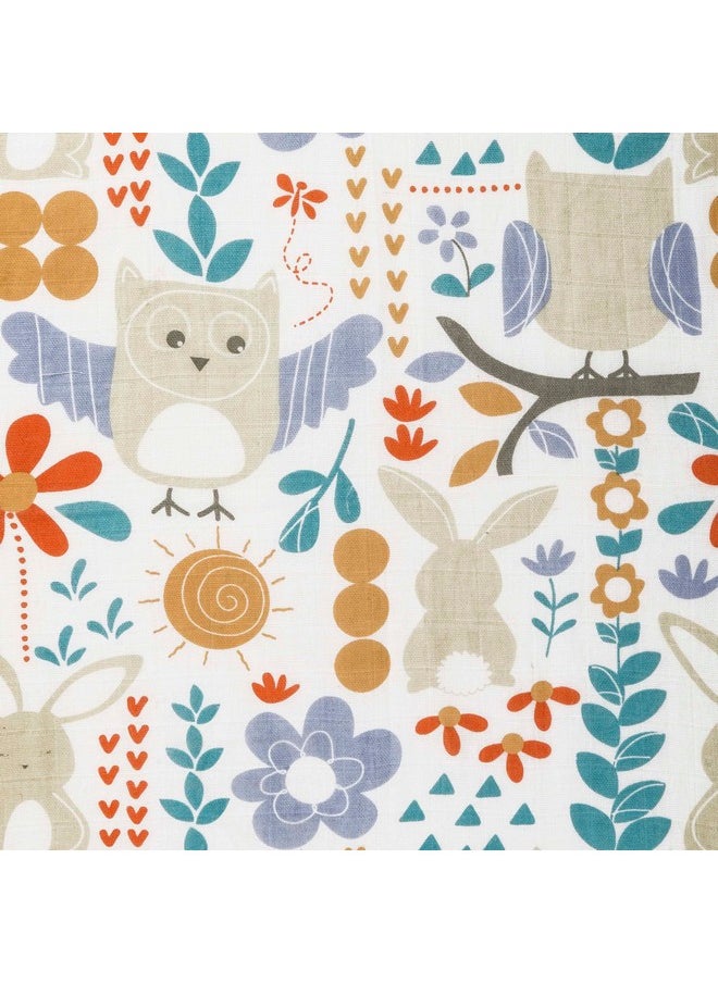 Security Lovey Blankets| Unisex Softest Breathable Cotton Muslin Security Blanket With Silky Satin Trim| Neutral Comforting Blanket For Girls & Boys | 16In By 16 In| Owl/Bunny