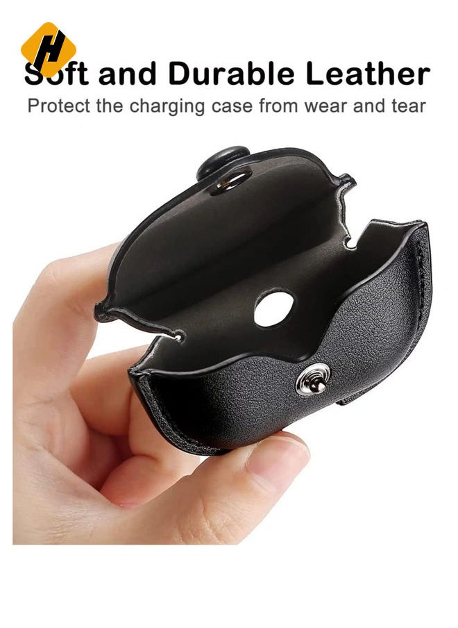 AirPods 3rd Generation Case (2021), Leather Protective Case Skin Cover with Keychain and Lock for Apple Airpods 3 Case Women Men