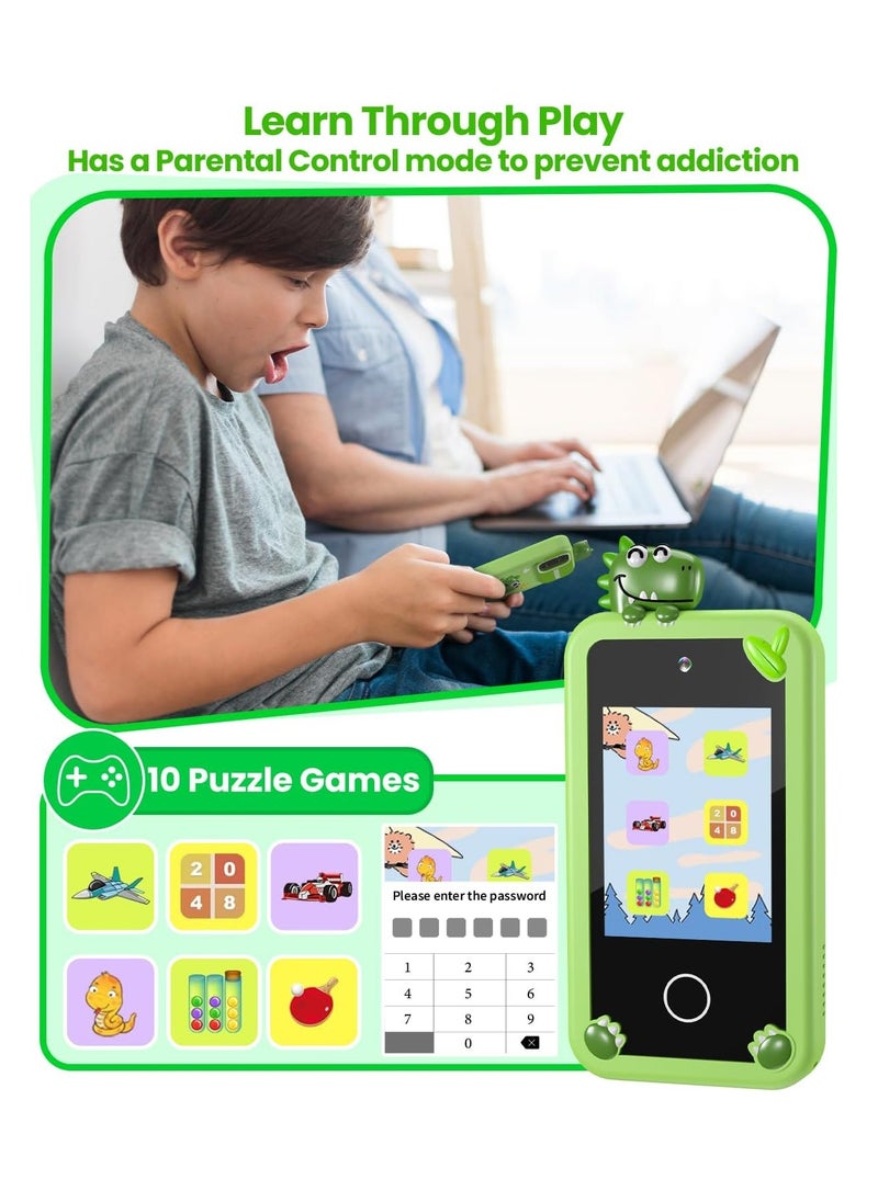 Kids Smart Phone for Boys with 32G Card & Holographic Pyramid,  for Age 3-10 Kids Toys Cell Phone, 2.8