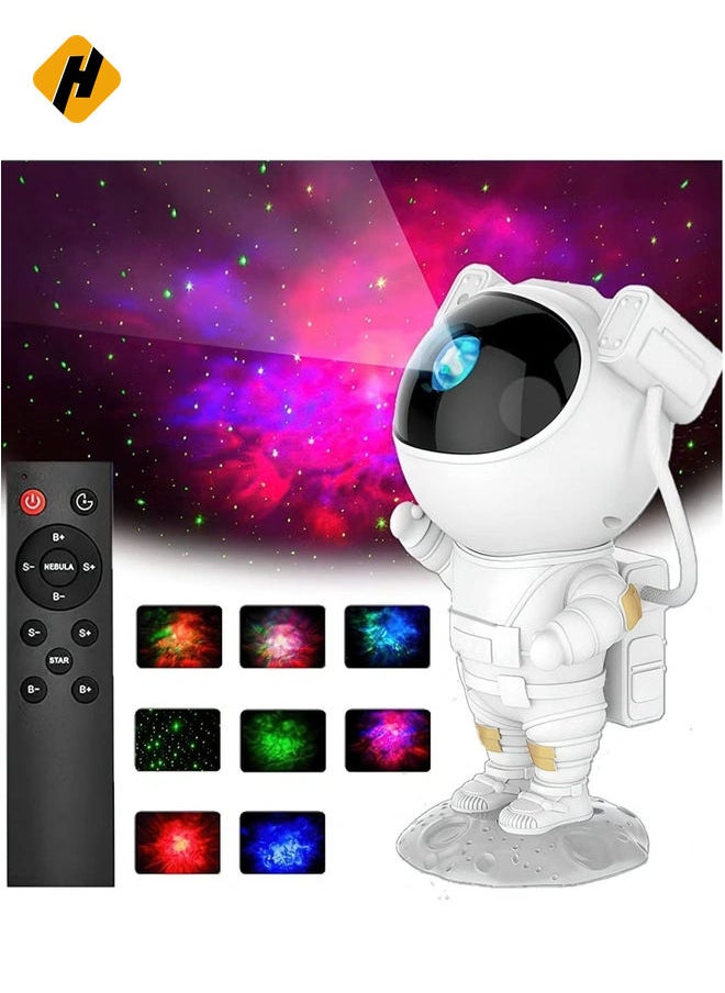 Star Projector Night Light with Timer, Remote Control and 360°Adjustable Design, Astronaut Nebula Galaxy Night Light Projector for Children Adults Baby Bedroom, Party Room and Game Room