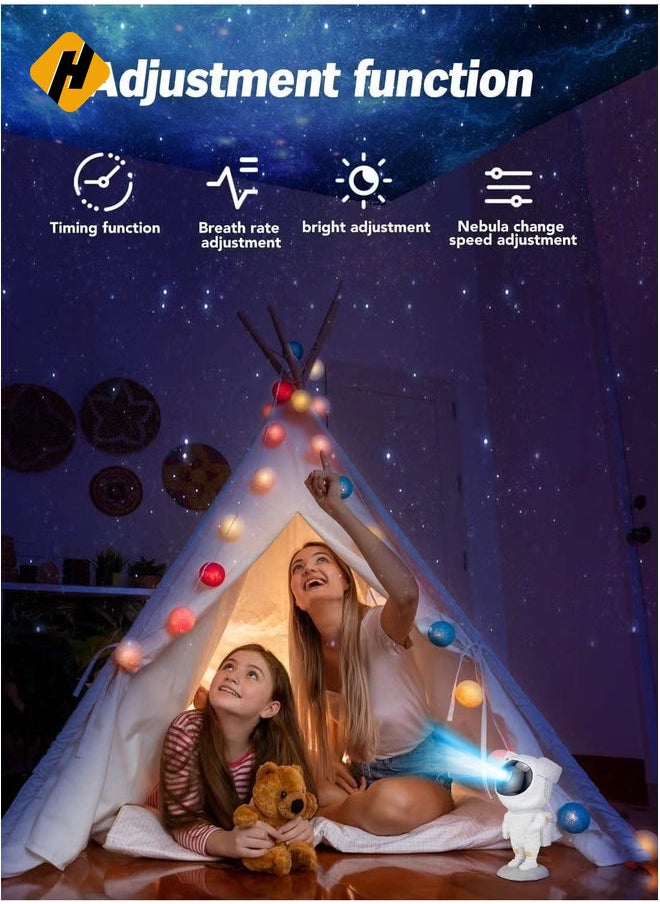 Star Projector Night Light with Timer, Remote Control and 360°Adjustable Design, Astronaut Nebula Galaxy Night Light Projector for Children Adults Baby Bedroom, Party Room and Game Room