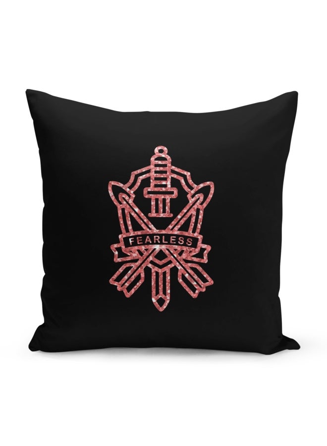 Glitter Print  Velvet Pillow Black/Pink 40x40cm