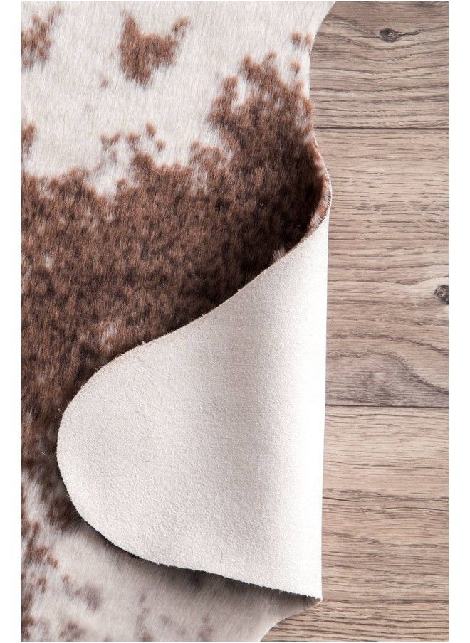 Halina Faux Cowhide Area Rug 3' 10