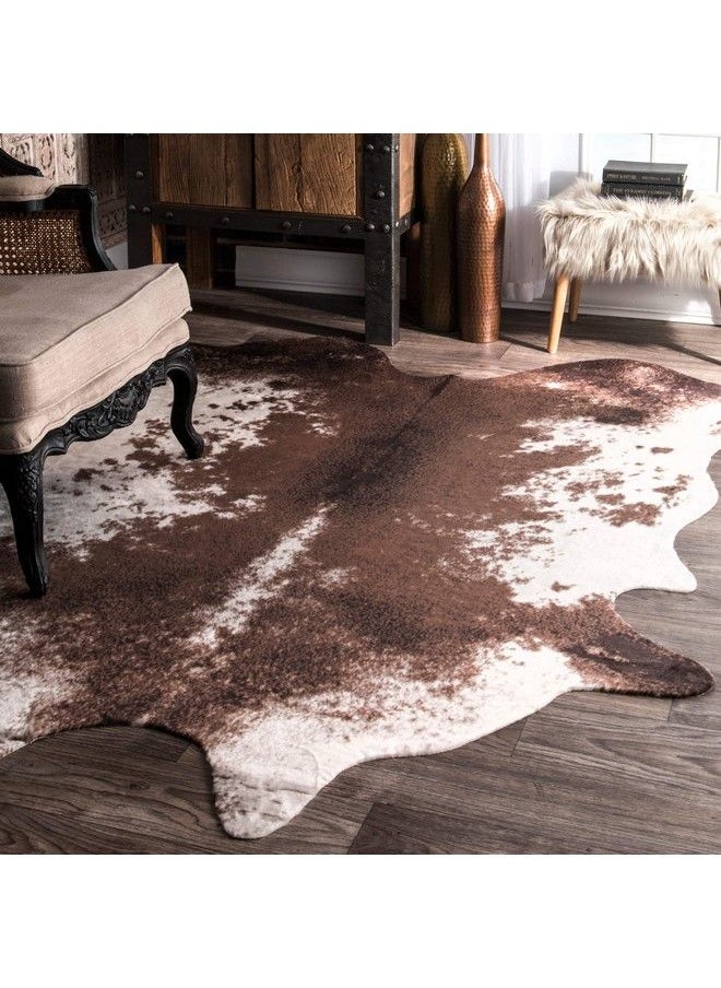 Halina Faux Cowhide Area Rug 3' 10