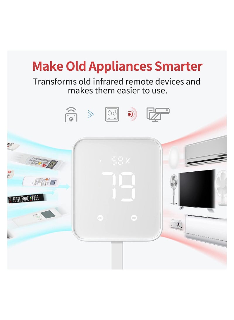 Hub 2nd Gen, work as a WiFi Thermometer Hygrometer, IR Remote Control, Smart Remote and Light Sensor, Link SwitchBot to Wi-Fi 2.4GHz Compatible with voice assistant