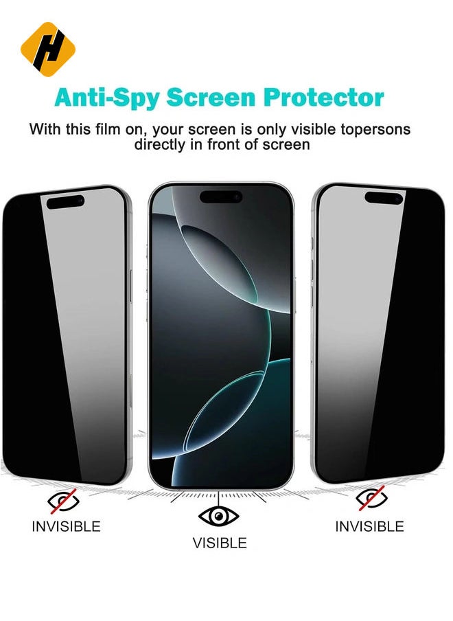 [3+3 Pack] Privacy Screen Protector with Camera Lens Protector for iPhone 16 Pro 6.3