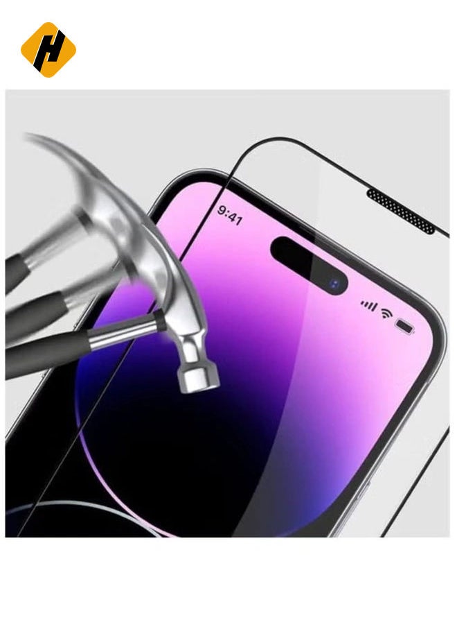 Screen Protector Designed For iPhone 15 Pro Max Anti-Scratch Anti-Glare Tempered Glass Clear Edge to Edge Full Coverage Friendly With Smooth Touch Screen Protector For Apple iPhone 15 Pro Max