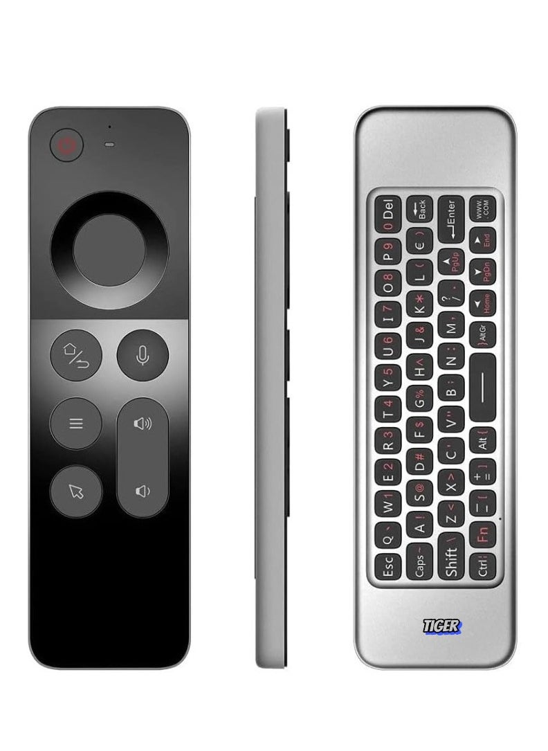 W3 2.4G Wireless Air Mouse Keyboard with Voice Control & IR Learning – 6-Axis Motion Sensing Remote for Smart TV, Android TV Box, PC