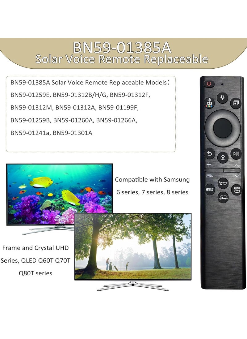 BN59-01385A Solar Voice Remote Control – Compatible with Samsung Smart TVs – Voice Control, Solar Charging, Eco-Friendly Design, Easy Navigation, and Seamless TV Control