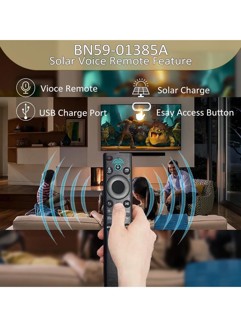 BN59-01385A Solar Voice Remote Control – Compatible with Samsung Smart TVs – Voice Control, Solar Charging, Eco-Friendly Design, Easy Navigation, and Seamless TV Control