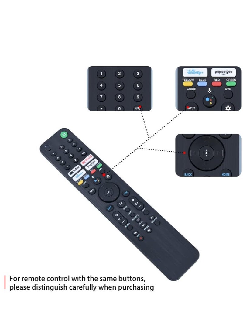 RMF-TX520U Voice Remote Control for Sony Bravia OLED/LED 4K/8K UHD Smart Google TV – Quick Access Buttons for YouTube, Netflix, Disney+, Prime Video