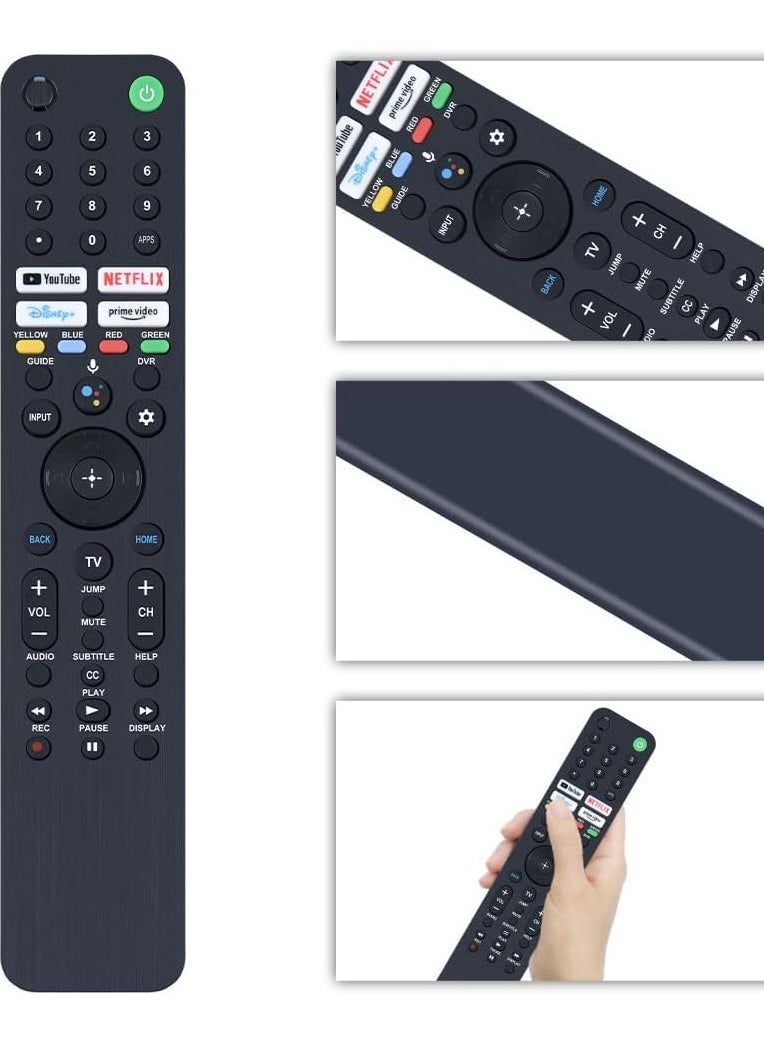 RMF-TX520U Voice Remote Control for Sony Bravia OLED/LED 4K/8K UHD Smart Google TV – Quick Access Buttons for YouTube, Netflix, Disney+, Prime Video
