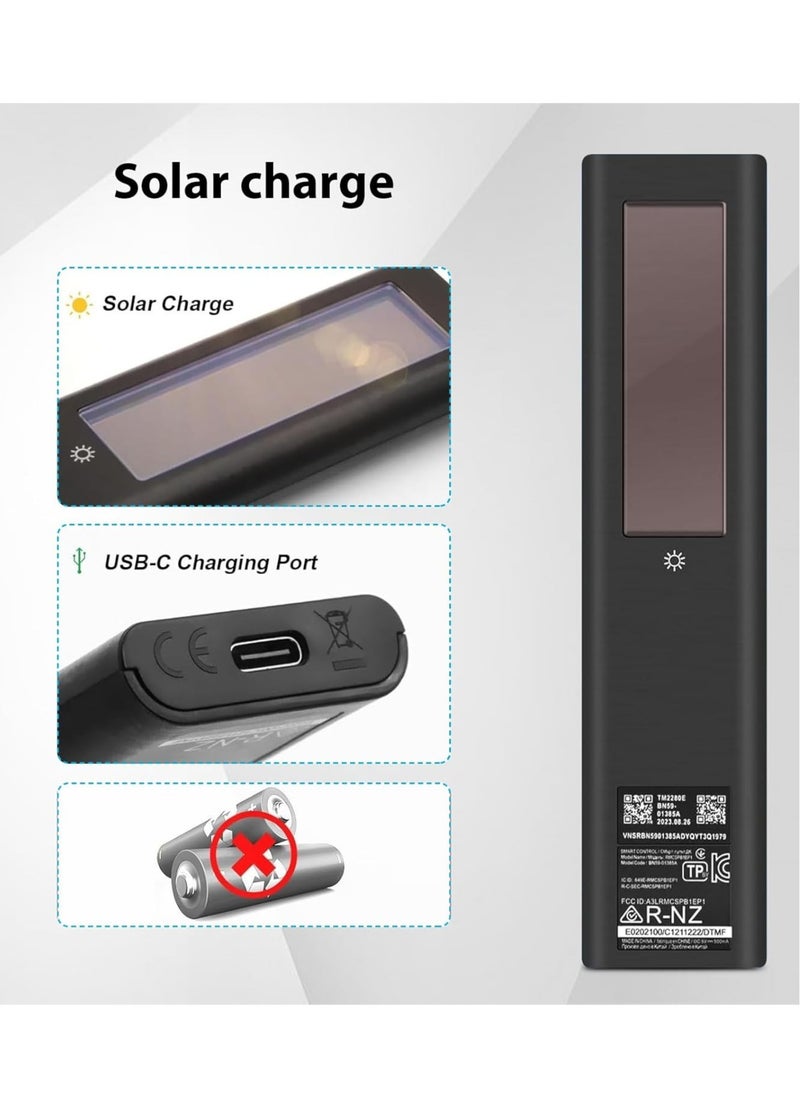 Universal Samsung Remote Control – Eco-Friendly Solar Charging, Compatible with All Samsung Smart TVs, Energy-Efficient, Sustainable Design for Home Entertainment