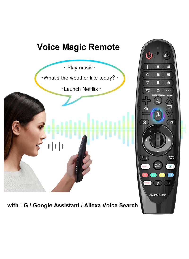 Replacement for LG MR20GA Magic Remote Control – Compatible with LG 2017-2024 Smart TVs, Voice Control, Air Mouse Function, Easy Navigation, Universal Magic Remote