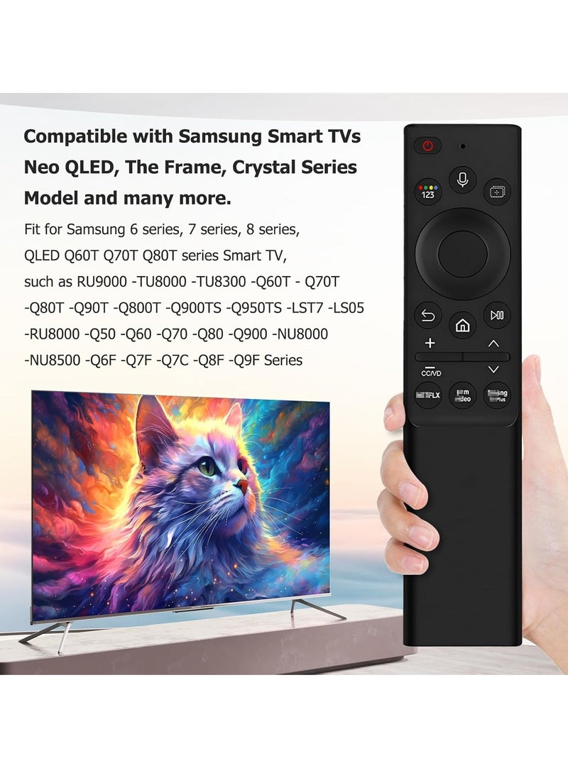 BN59-01357A Solar Voice Remote for Samsung Smart TVs – Self-Charging, USB-C Rechargeable, Smart Remote Control for Samsung TVs, Model VG-TM2180ES/ZA, Black