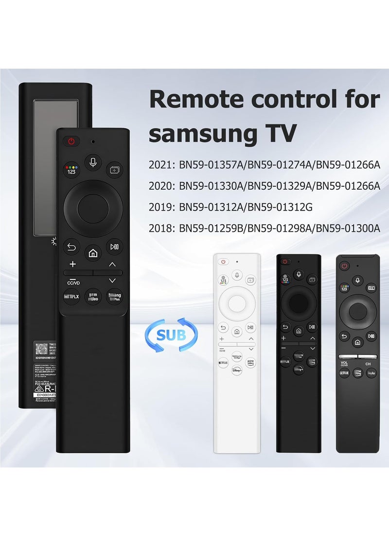 BN59-01357A Solar Voice Remote for Samsung Smart TVs – Self-Charging, USB-C Rechargeable, Smart Remote Control for Samsung TVs, Model VG-TM2180ES/ZA, Black