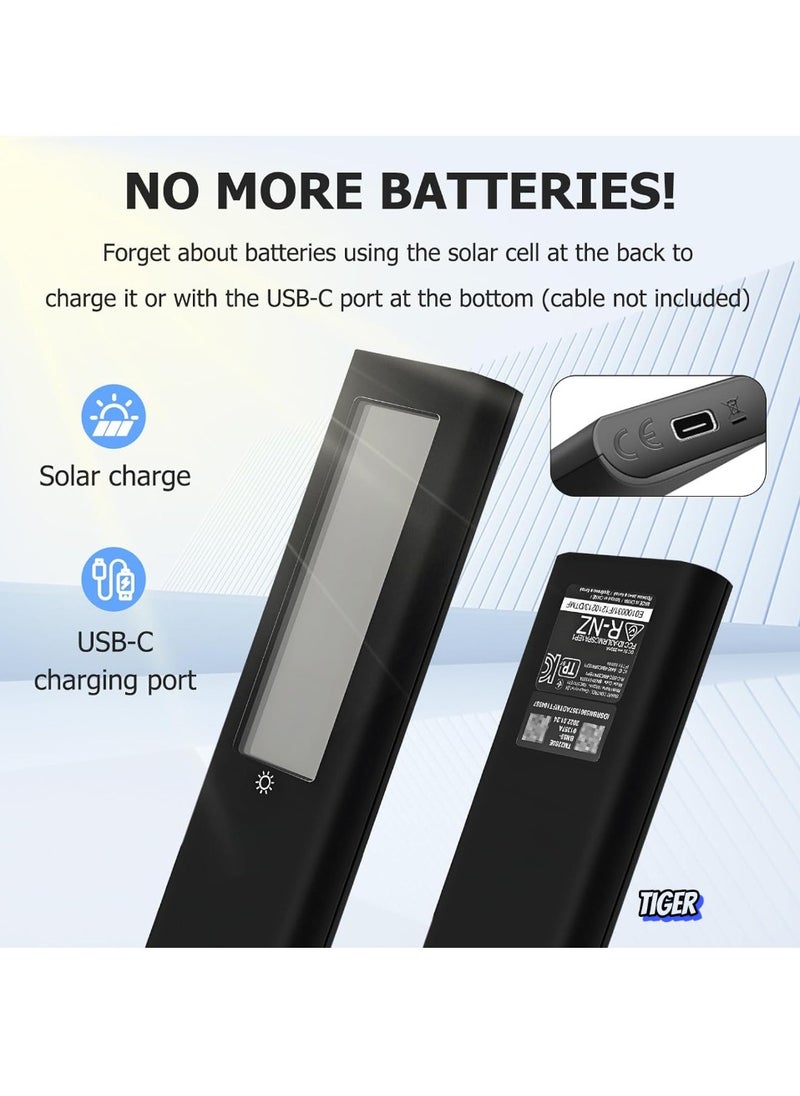 BN59-01357A Solar Voice Remote for Samsung Smart TVs – Self-Charging, USB-C Rechargeable, Smart Remote Control for Samsung TVs, Model VG-TM2180ES/ZA, Black