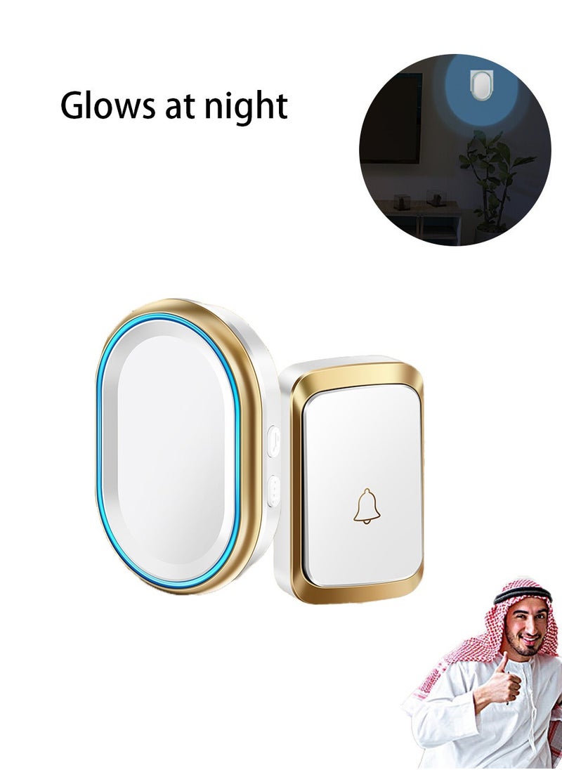 Wireless LED Doorbell with Night Light | Smart Design, Easy Install, Long Range Signal Reception & Home Security Enhancement